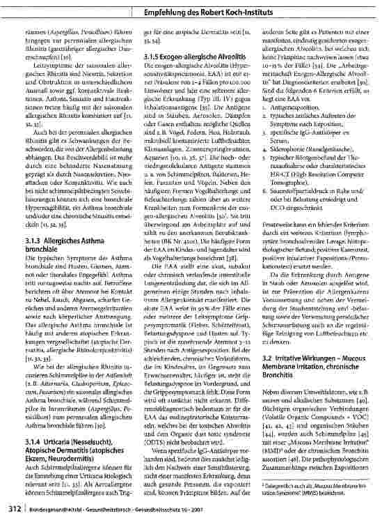Vorschauseite 5: Schimmelpilzbelastung in Innenräumen - Befunderhebung, gesundheitliche Bewertung und Maßnahmen