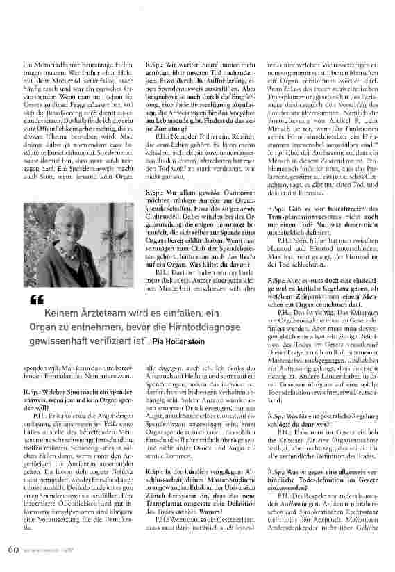 Vorschauseite 3: Wo stehen wir heute in Sachen Organtransplantation