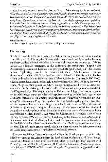 Vorschauseite 2: Auswirkungen von Vergütungsregelungen in der häuslichen Pflege