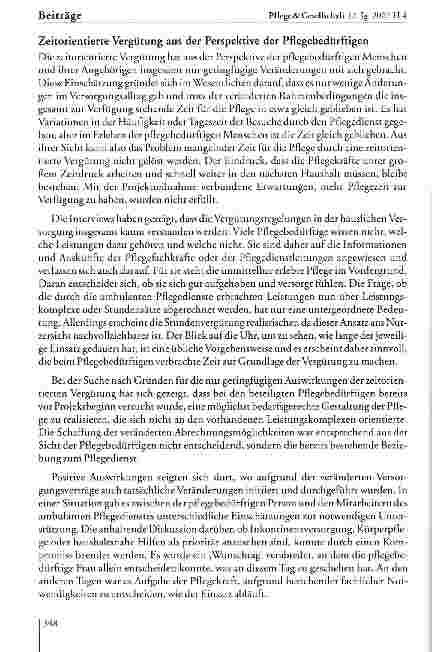 Vorschauseite 5: Auswirkungen von Vergütungsregelungen in der häuslichen Pflege