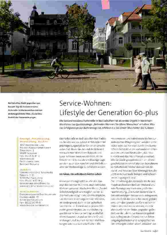 Vorschauseite 1: Service-Wohnen:Lifestyle der Generation 60-plus