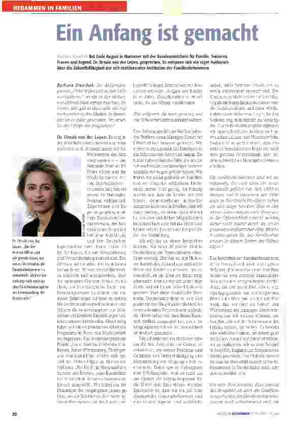 Vorschauseite 1: Ein Anfang ist gemacht