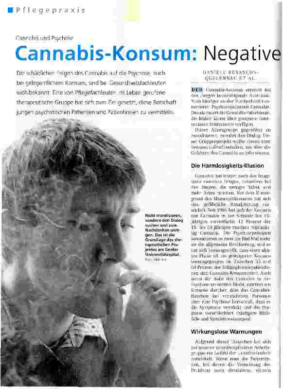 Vorschauseite 1: Cannabis-Konsum: Negative folgen bewusst machen