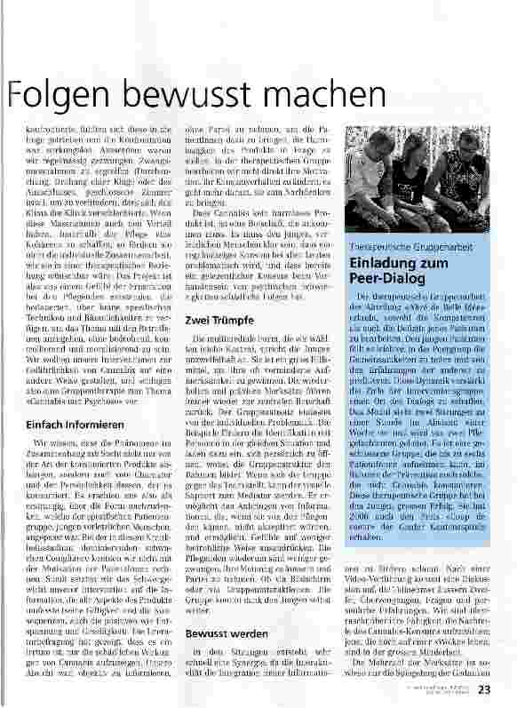 Vorschauseite 2: Cannabis-Konsum: Negative folgen bewusst machen