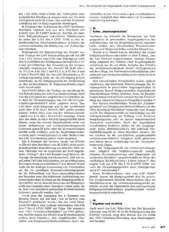 Vorschauseite 4: Die Kompetenz der Einigungsstelle in personellen Angelegenheiten