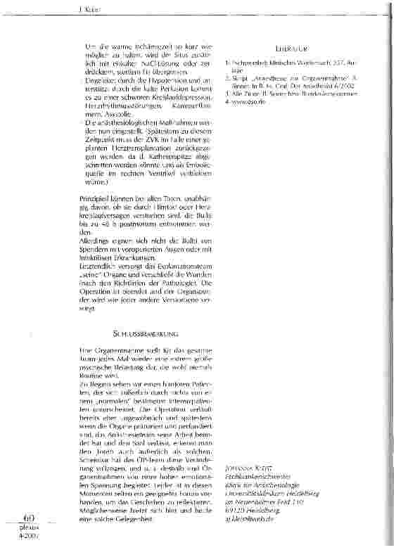 Vorschauseite 5: Anästhesie bei Organentnahme