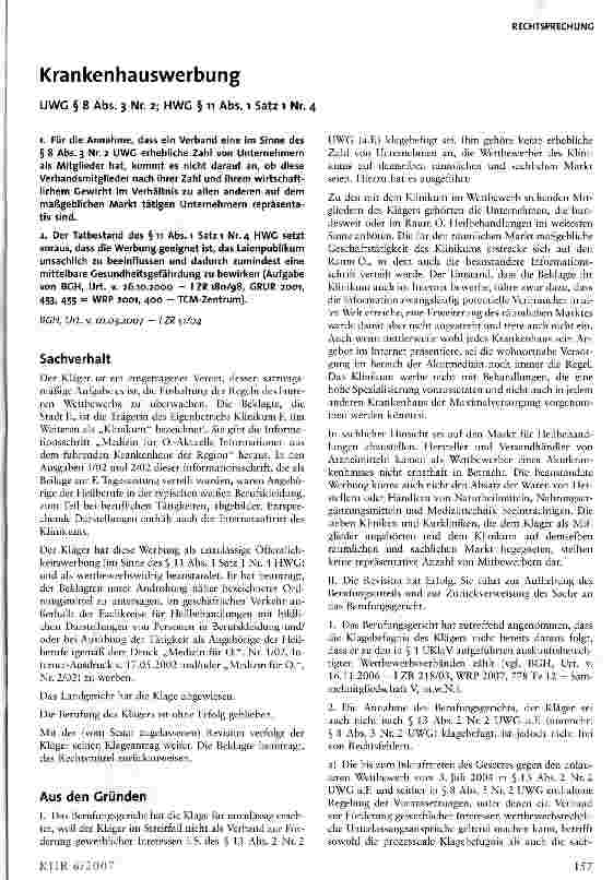 Vorschauseite 1: Krankenhauswerbung