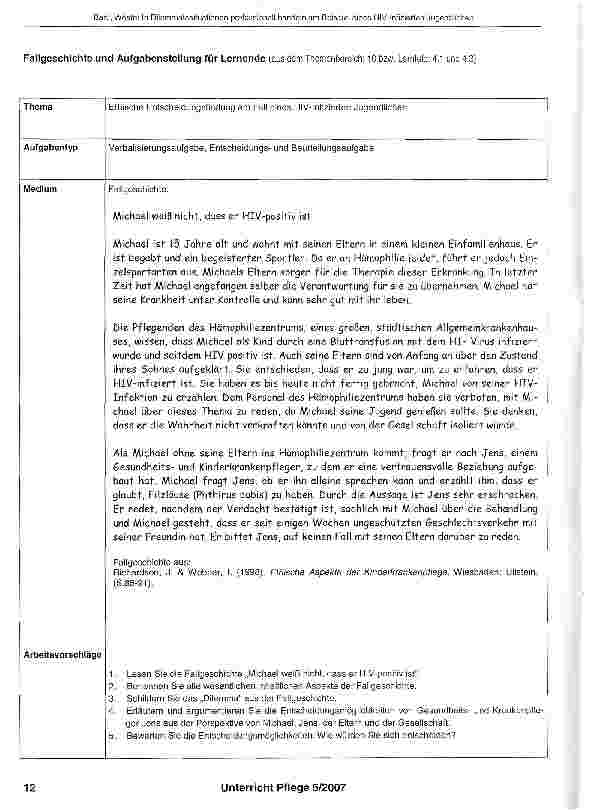 Vorschauseite 2: In Dilemmatasituationen professionell handeln am Beispiel eines HlV-infizierten Jugendlichen