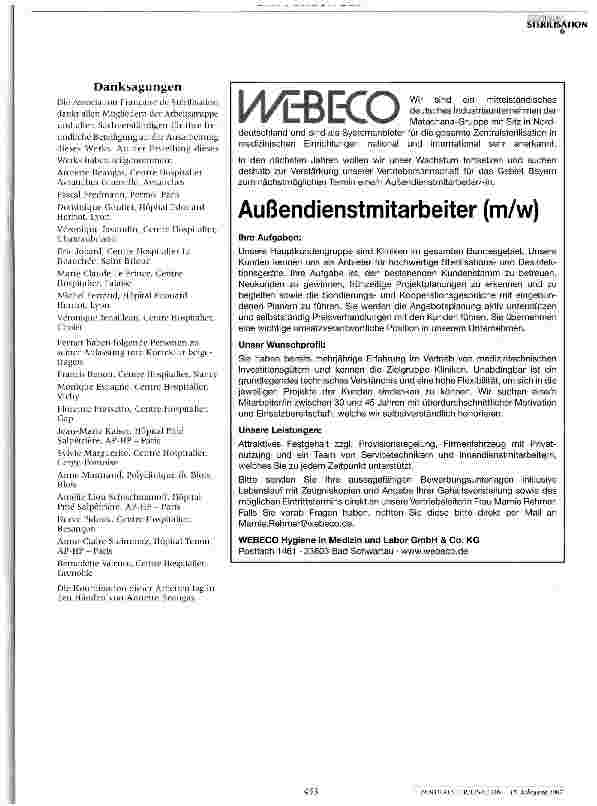 Vorschauseite 5: Beherrschung und Kontrolle der Umgebungsbedingungen bei der Sterilisation