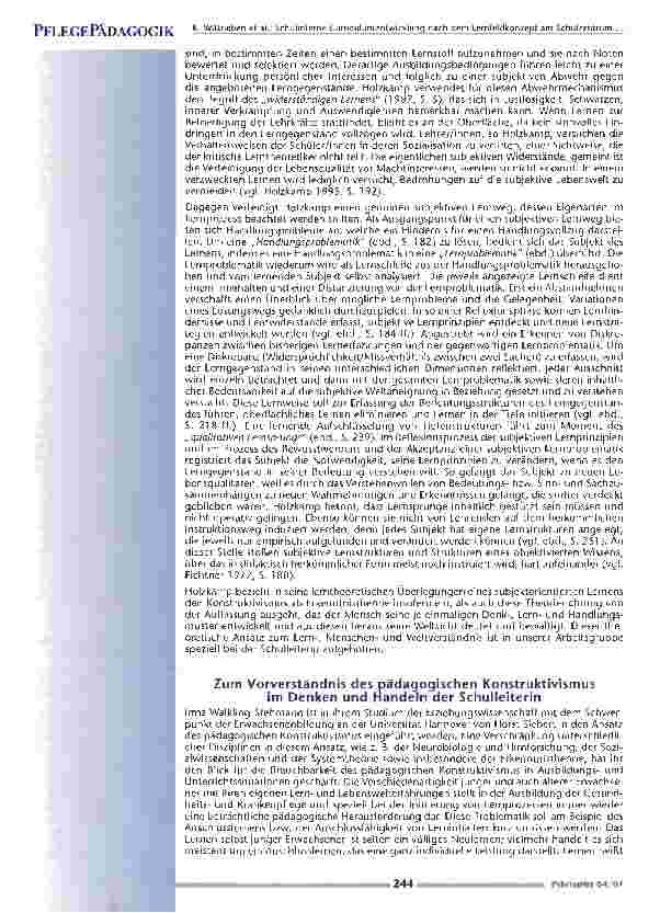Vorschauseite 6: Schulinterne Curriculumentwicklung nach demLernfeldkonzept am Schulzentrum für Krankenpflegeberufe in Hannover (Teil 1)