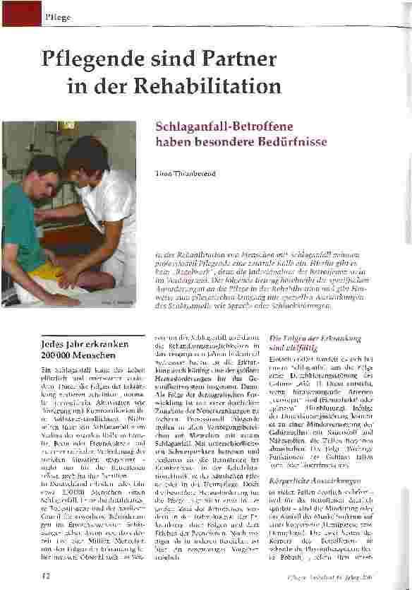 Vorschauseite 1: Pflegende sind Partner in der Rehabilitation