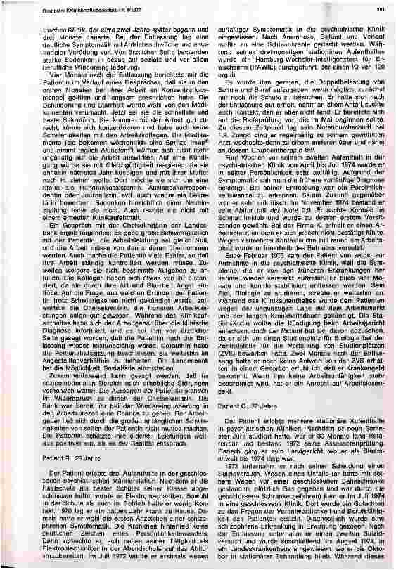 Vorschauseite 2: Die Wiedereingliederung der psychisch Kranken, speziell der schizophrenen Kranken, in den Arbeitsprozeß