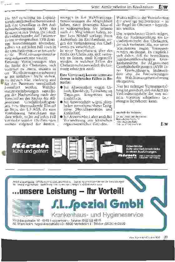 Vorschauseite 3: Vertretung des Chefarztes bei Verhinderung