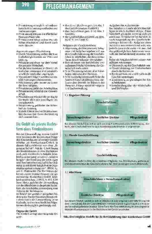 Vorschauseite 4: Die Auswirkungen betreffen auch die Pflege Rechtsformwahl im Krankenhaus