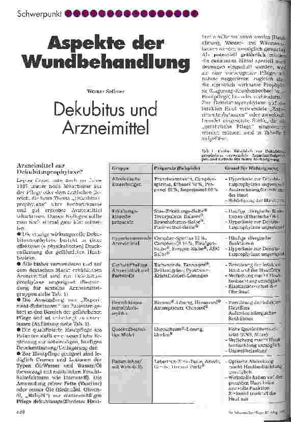 Vorschauseite 1: Aspekte der Wundbehandlung Dekubitus und Arzneimittel