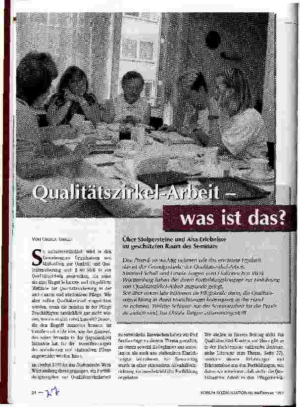 Vorschauseite 1: Qualitätszirkel-Arbeit - was ist das?