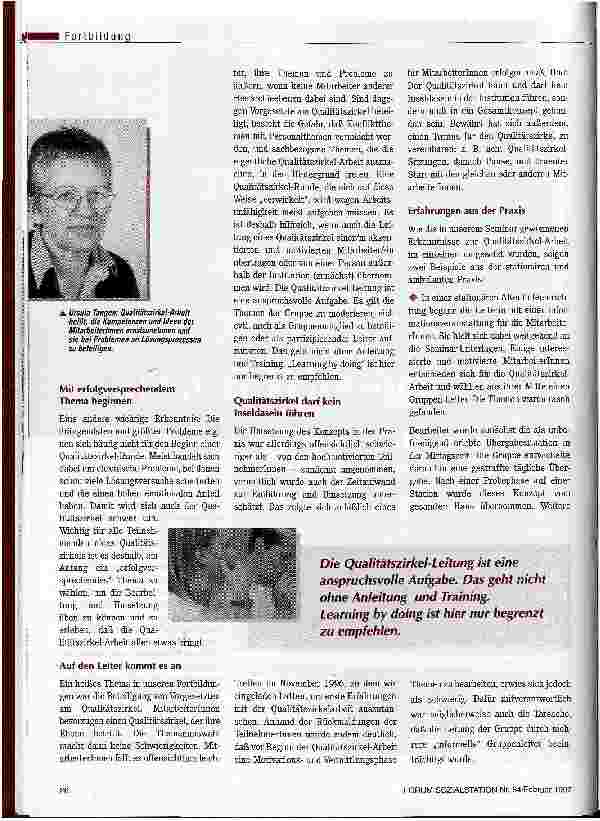 Vorschauseite 3: Qualitätszirkel-Arbeit - was ist das?