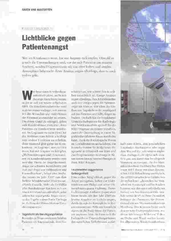 Vorschauseite 1: Lichtblicke gegen Patientenangst
