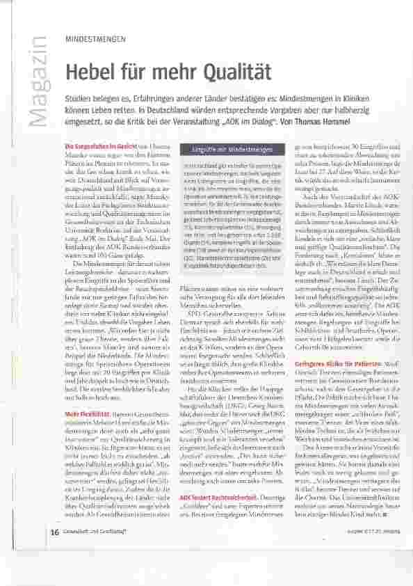 Vorschauseite 1: Hebel für mehr Qualität