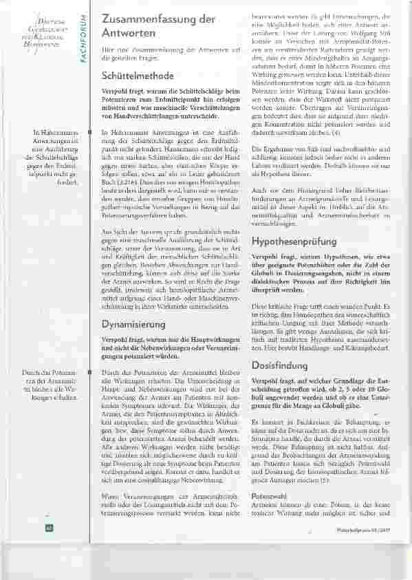 Vorschauseite 2: Kritische Fragen an die Homöopathie Glaubenskrieg um Globuli