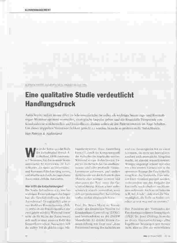 Vorschauseite 1: Eine qualitative Studie verdeutlicht Handlungsdruck