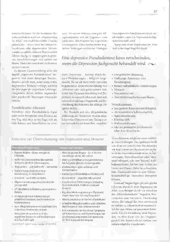 Vorschauseite 2: Demenz oder Depression?