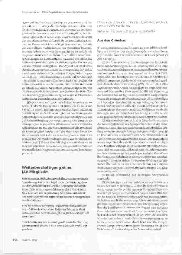 Vorschauseite 4: Zustimmungsrecht des Personalrates bei Umsetzung eines vorübergehend als Ersatzmitglied herangezogenen Beschäftigten
