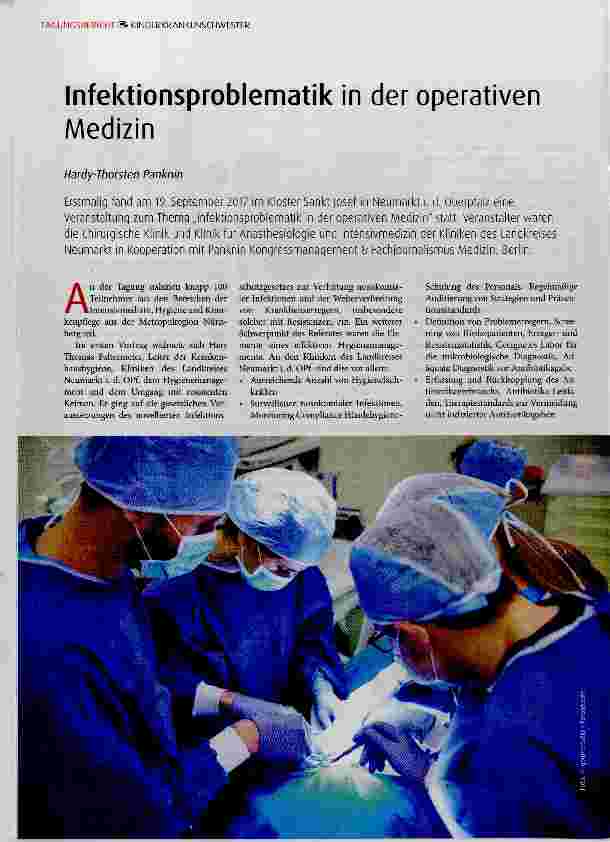 Vorschauseite 1: Infektionsproblematik in der operativen Medizin