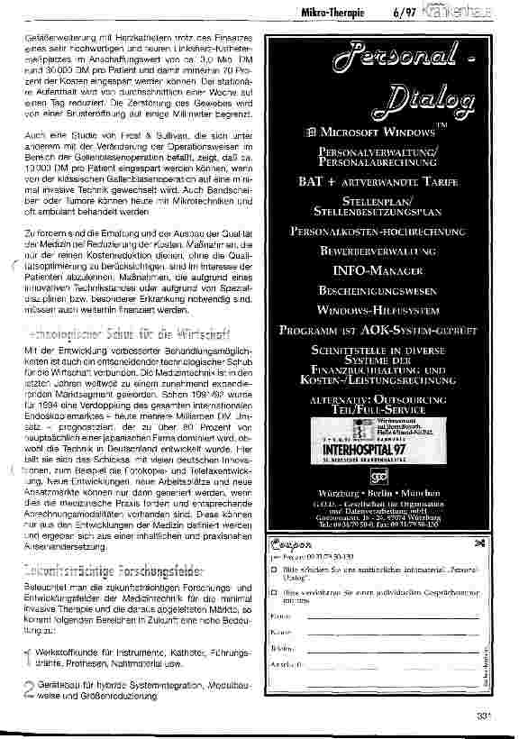 Vorschauseite 6: Mikro-Therapie und High-Tech für eine sanfte und ökologische Medizin