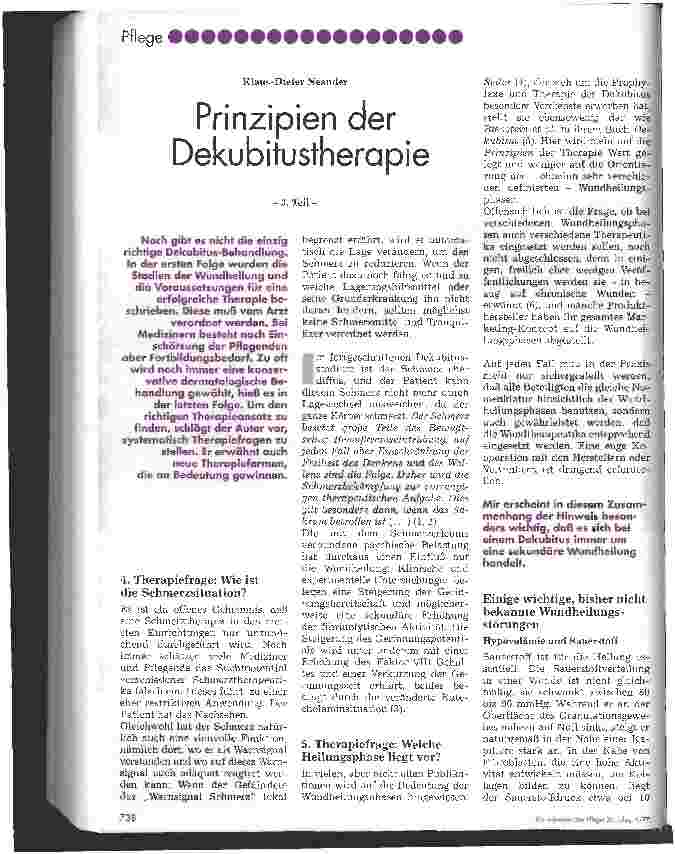 Vorschauseite 1: Prinzipien der Dekubitustherapie 3. Teil
