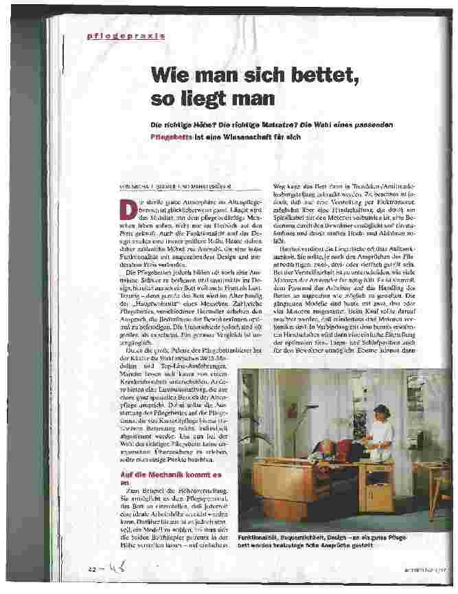 Vorschauseite 1: Wie man sich bettet, so liegt man