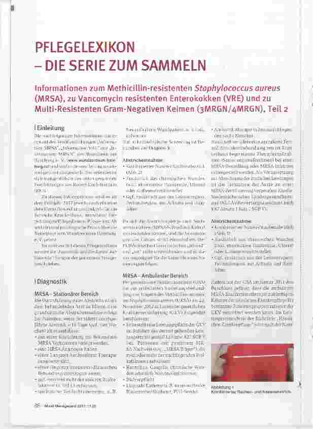 Vorschauseite 1: Informationen zum Methicillin-resistenten Staphylococcus aureus (MRSA), zu Vancomycin resistenten Enterokokken (VRE) und zu Multi-Resistenten Gram-Negativen Keimen (3MRGN/4MRGN),…