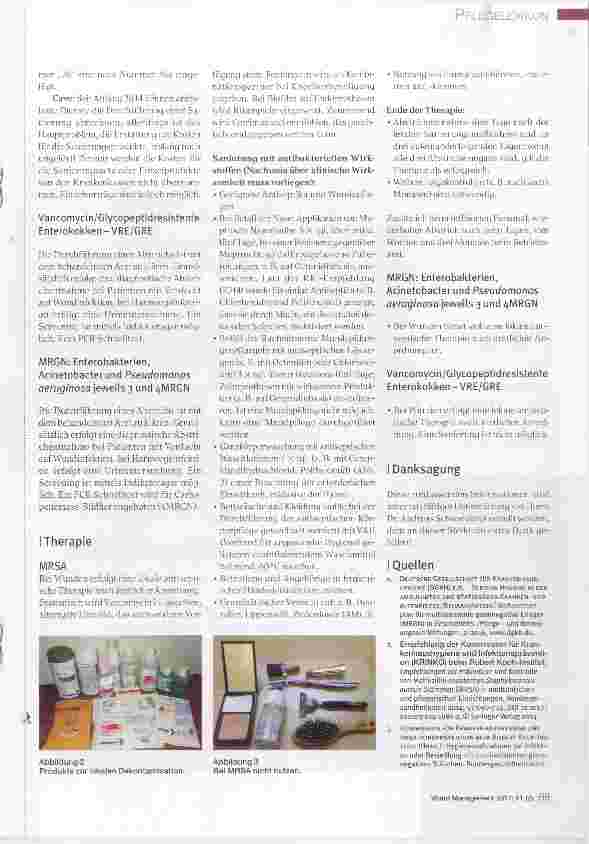 Vorschauseite 2: Informationen zum Methicillin-resistenten Staphylococcus aureus (MRSA), zu Vancomycin resistenten Enterokokken (VRE) und zu Multi-Resistenten Gram-Negativen Keimen (3MRGN/4MRGN),…