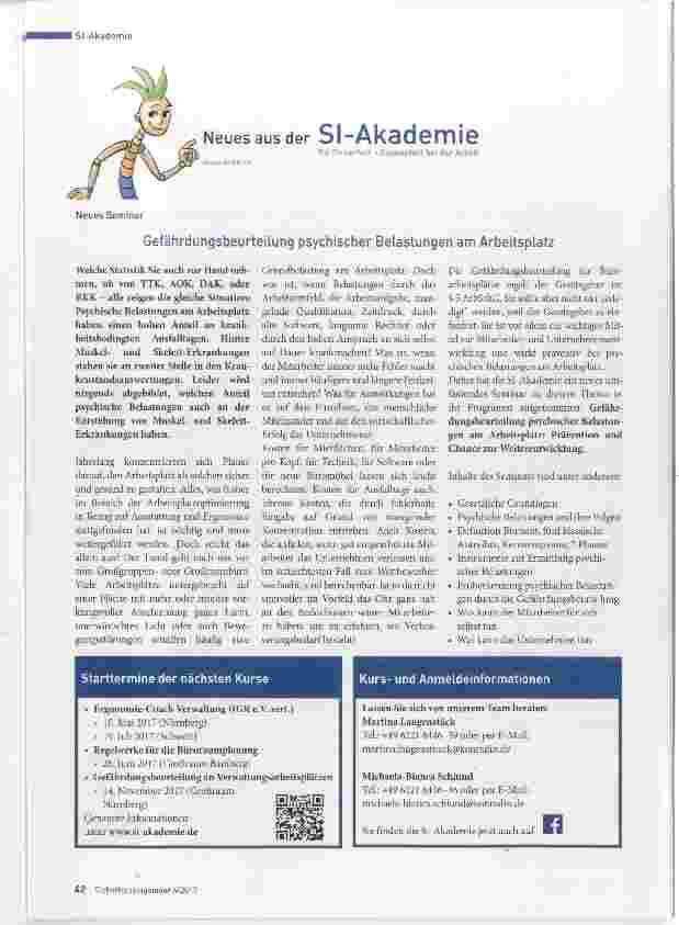 Vorschauseite 1: Neues aus der Sl-Akademie
