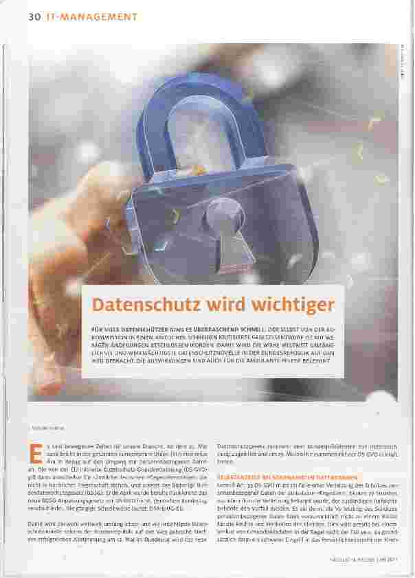 Vorschauseite 1: Datenschutz wird wichtiger