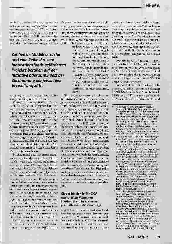 Vorschauseite 4: Sozialwahlen und Selbstverwaltung 2017