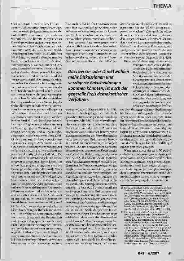 Vorschauseite 6: Sozialwahlen und Selbstverwaltung 2017