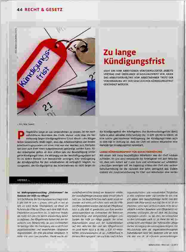 Vorschauseite 1: Zu lange Kündigungsfrist