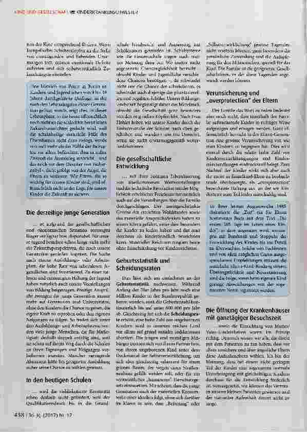 Vorschauseite 2: Das Kind in der heutigen Gesellschaft