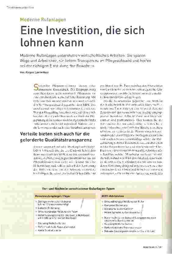 Vorschauseite 1: Eine Investition, die sich lohnen kann