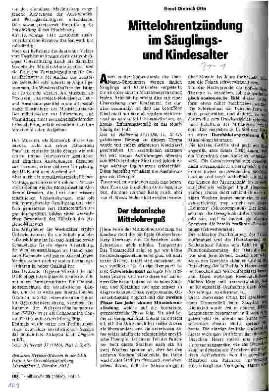 Vorschauseite 1: Mittelohrentzündung im Säuglingsund Kindesalter