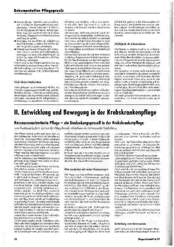 Vorschauseite 3: I. Belastungen der Krebskranken und der Pflegenden Müdigkeitsund Erschöpfungssyndrom