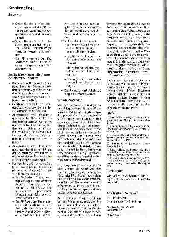 Vorschauseite 3: Pflegestandard zur Pflege suizidaler Patienten