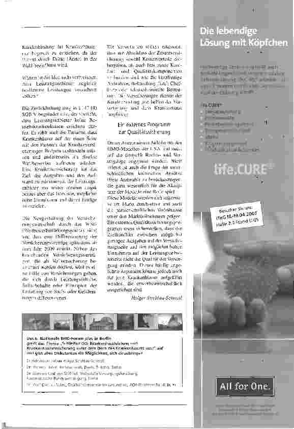 Vorschauseite 2: Krankenhäuser werden zu Krankenversicherern