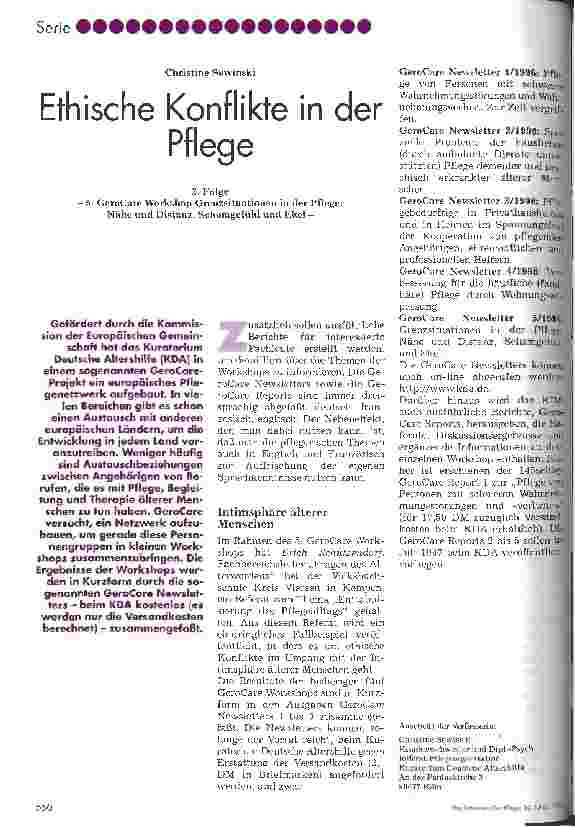 Vorschauseite 1: Ethische Konflikte in der Pflege