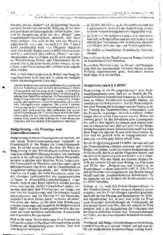 Vorschauseite 2: Anpassung der Entscheidungsstrukturen der Krankenhäuser an die Erfordernisse der Budgetierung