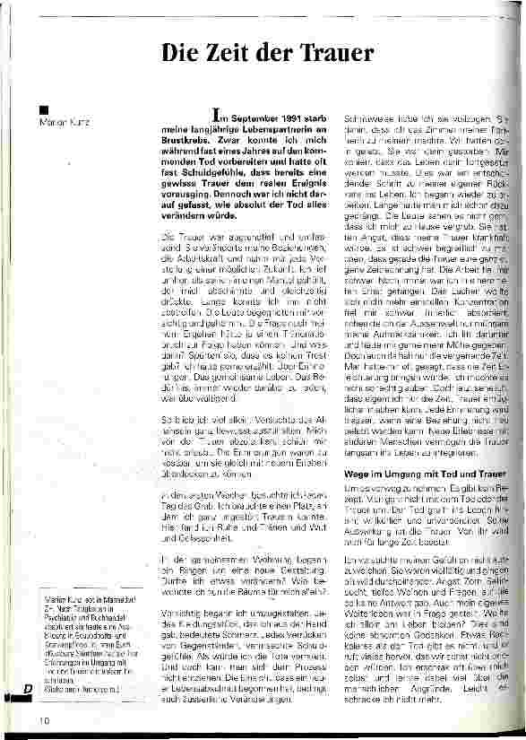 Vorschauseite 1: Die Zeit der Trauer