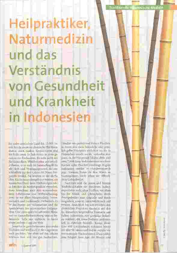 Vorschauseite 1: Heilpraktiker, Naturmedizin und das Verständnis von Gesundheit und Krankheit in Indonesien