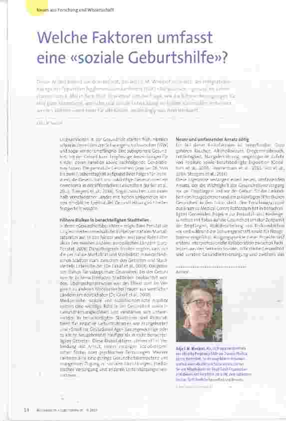 Vorschauseite 1: Welche Faktoren umfasst eine «soziale Geburtshilfe»?