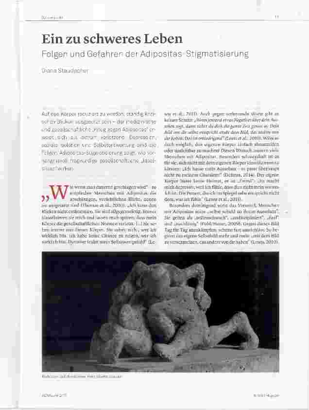 Vorschauseite 1: Ein zu schweres Leben Folgen und Gefahren der Adipositas-Stigmatisierung